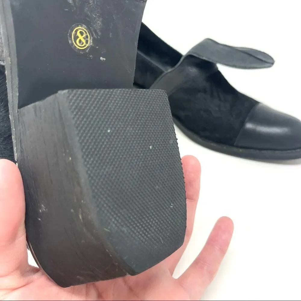 Yes Western Black Leather and Calf Hair Toe Cap Shoe/Bootie Size 8 - Picture 8 of 8